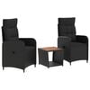 vidaXL Set de lounge pentru grădină 3 buc. Negru