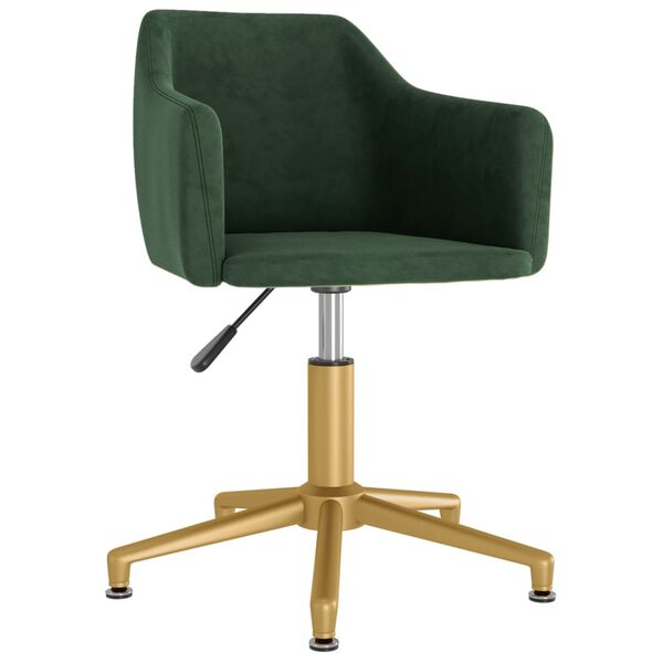 vidaXL Scaune de sufragerie pivotante 6 buc, verde &icirc;nchis, catifea