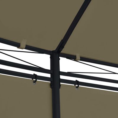 vidaXL Pavilion cu perdele, gri taupe, 520x349x255 cm, 180 g/m²