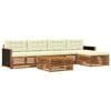 vidaXL Set de canapele de exterior 6 buc. Natural și Crem Poliester