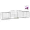 vidaXL Coșuri gabion arcuite 9 buc, 300x50x60/80 cm, fier galvanizat