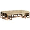 vidaXL Set de canapele de exterior 9 buc. Natural și Bej