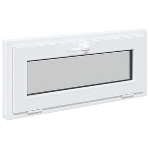 vidaXL Fereastră pentru subsol RISOR 90 x 40 cm PVC și Sticlă Alb