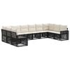 vidaXL Set de canapele pentru grădină 10 pcs Negru și Alb crem