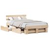 vidaXL Cadru de pat cu headboard Maro 140 x 190 cm Lemn de pin masiv
