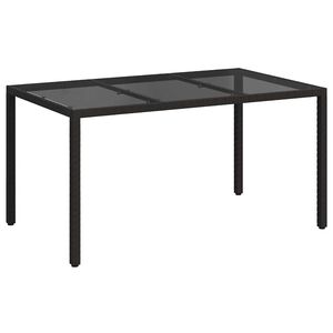 vidaXL Masă de Grădină Negru 150 x 90 x 75 cm poliratan