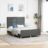 vidaXL Cadru de pat cu headboard Gri &icirc;nchis 140 x 200 cm țesătură