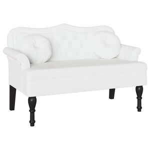 vidaXL Bancă Chesterfield Alb 120.5 x 65 x 75 cm Piele artificială