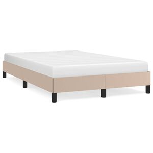 vidaXL Cadru de pat fără saltea cappuccino 120x190cm piele artificială