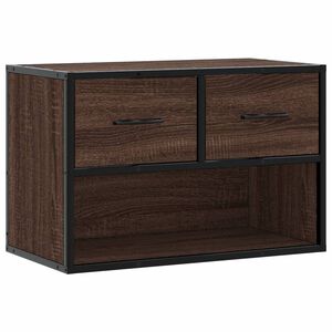 vidaXL Dulap TV, stejar maro, 60x31x39,5 cm, lemn prelucrat și metal