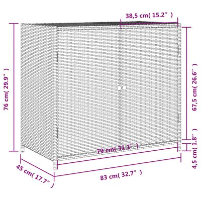 vidaXL Dulap depozitare de grădină, maro, 83x45x76 cm, poliratan