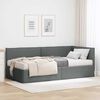 vidaXL Cadru de pat colțar cu saltea cu headboard 2 pcs Gri Catifea