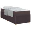 vidaXL Cadru de pat cu saltea Maro &icirc;nchis 100 x 200 cm țesătură