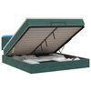 vidaXL Pat Ottoman cu Saltea și LED Verde &icirc;nchis 140 x 200 cm Catifea