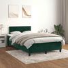 vidaXL Pat box spring cu saltea, verde &icirc;nchis, 120x190 cm, catifea