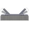 vidaXL Șezlong cu pernă, gri, poliratan