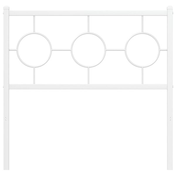 vidaXL Tăblie de pat metalică, alb, 90 cm