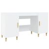 vidaXL Birou, alb, 140x50x75 cm, lemn compozit