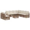 vidaXL Set de canapele pentru grădină 10 pcs Bej poliratan
