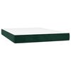 vidaXL Pat box spring cu saltea, verde &icirc;nchis, 140x190 cm, catifea