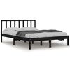 vidaXL Cadru de pat mic dublu, negru, 120x190 cm, lemn masiv de pin