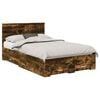 vidaXL Cadru de pat Stejar fumuriu 120 x 200 cm Lemn prelucrat