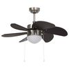 vidaXL Ventilator de tavan cu iluminare, maro &icirc;nchis, 76 cm