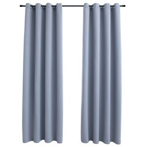 vidaXL Draperii opace cu inele metalice, 2 buc., gri, 140 x 225 cm