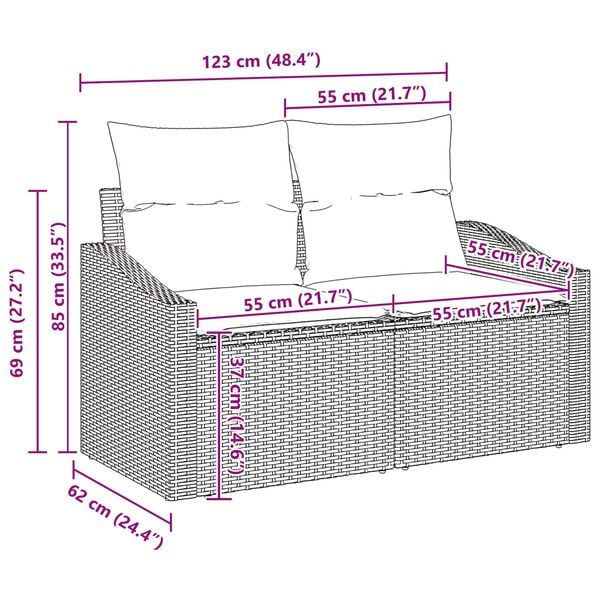 vidaXL Set de canapele pentru grădină 11 pcs Bej și crem poliratan