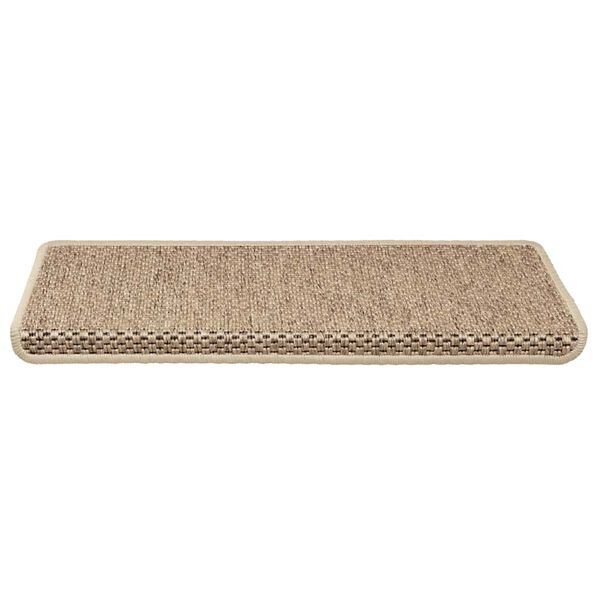 vidaXL Covorașe scări autoadezive 30buc nisipiu 65x21x4cm aspect sisal