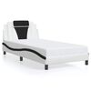 vidaXL Cadru de pat Viana fără saltea alb și negru 100x200cm piele artificială