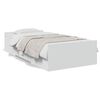 vidaXL Cadru de pat cu sertare, alb, 90x200 cm, lemn prelucrat