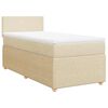 vidaXL Pat box spring cu saltea, crem, 90x200 cm, textil