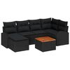 vidaXL Set de canapele pentru grădină 7 buc. Negru poliratan