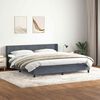 vidaXL Pat box spring cu saltea, gri &icirc;nchis, 180x210 cm, catifea