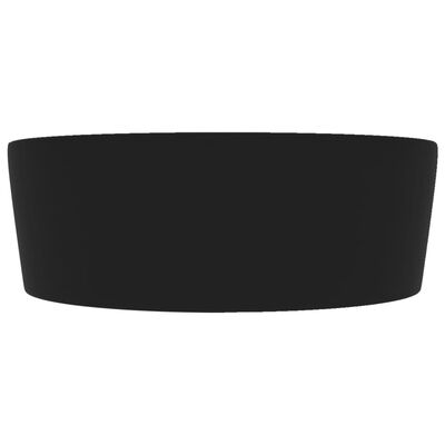 vidaXL Chiuvetă de lux cu preaplin, negru mat, 36 x 13 cm, ceramică