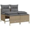 vidaXL Set canapele de grădină, 4 piese, cu perne, bej, poliratan