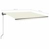 vidaXL Copertină retractabilă manual cu LED, crem, 400x350 cm