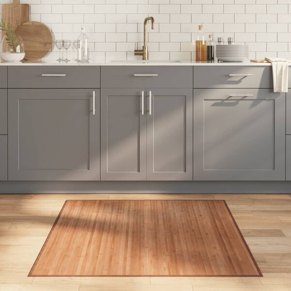 vidaXL Covor pătrat, natural, 100x100 cm, bambus