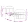 vidaXL Cadru de pat metalic cu tăblie de cap/picioare, alb, 90x190 cm