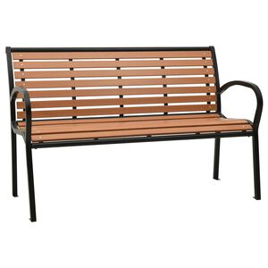 vidaXL Bancă de grădină, negru și maro, 116 cm, oțel și WPC