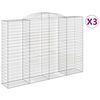vidaXL Coșuri gabion arcuite 3 buc. 300x50x200/220 cm, fier galvanizat