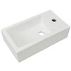 vidaXL Chiuvetă ceramică dreptunghiulară cu preaplin 46x25,5x12 cm alb