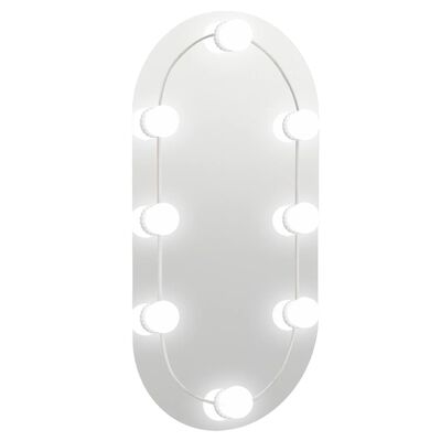 vidaXL Oglindă cu lumini LED, 60x30 cm, sticlă, oval