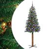 vidaXL Brad de Crăciun subțire Verde 180 cm PVC și lemn de PIN masiv
