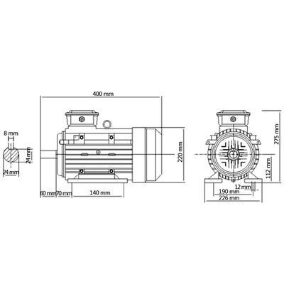 vidaXL Motor electric trifazic aluminiu 4kW/5,5CP 2 poli 2840 RPM