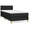 vidaXL Pat box spring cu saltea, negru, 80x200 cm, textil
