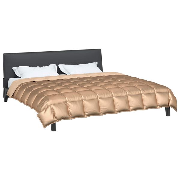 vidaXL Duvet de iarnă Auriu 200 x 220 cm Satin și Microfibra