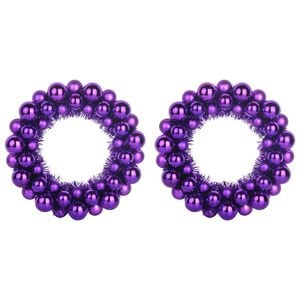 vidaXL Coronite cu bile de Craciun 2 buc. Violet 33 x 33 x 7 cm
