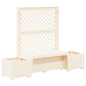 vidaXL Bancă de grădină Kopenhagen Alb 173 x 49 x 135,5 cm PP